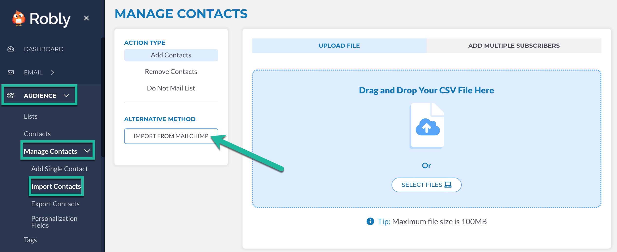 How do I import contacts from Mailchimp? –