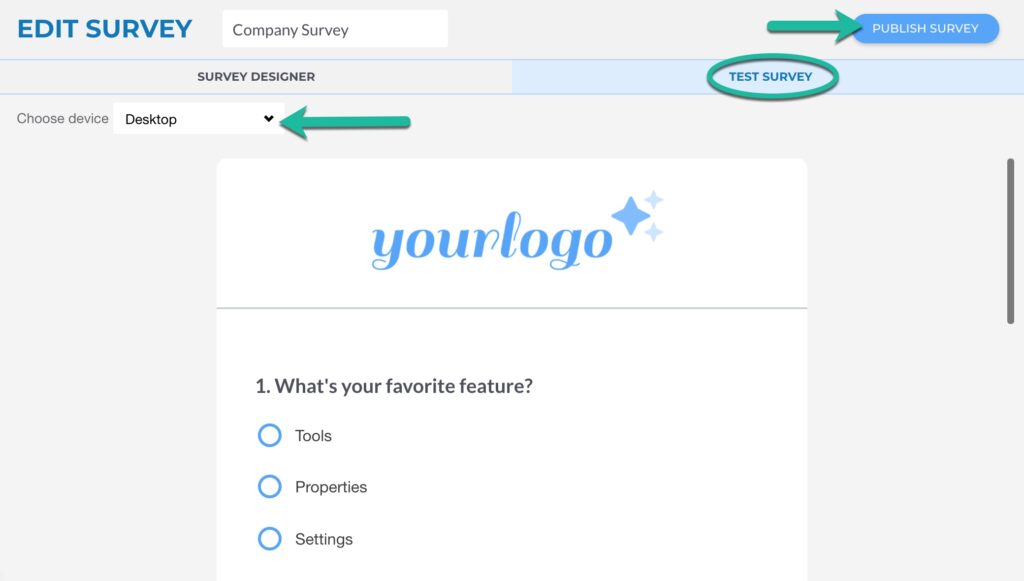 Publishing your survey